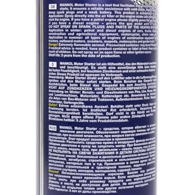 MANNOL 9669 COLD ENGINE STARTER JUMP SPRAY, 450ML - Image 4